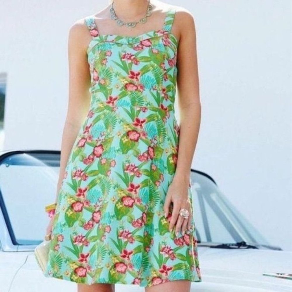 Matilda Jane Hello Lovely By the Bay Sundress Tropical Floral Dress Size 8
